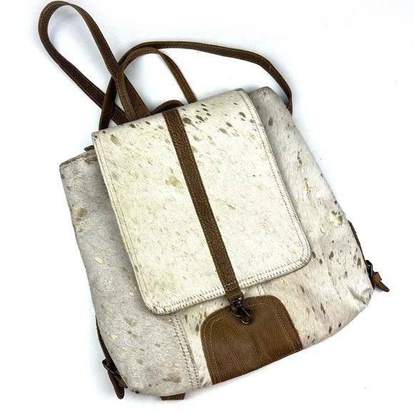 Myra Calf Hair and Leather Backpack Myra Bag Silvery Touch Cowhide Leather Backpack - Women main image 4